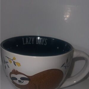 Lazy Days Sloth Mug - White and Brown